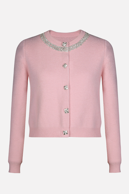 Myria Crystal Embellished Knit Top - Pink