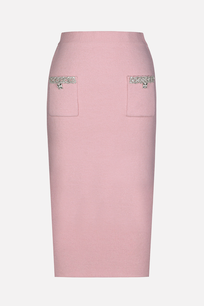 Myria Crystal Embellished Knit Top - Pink