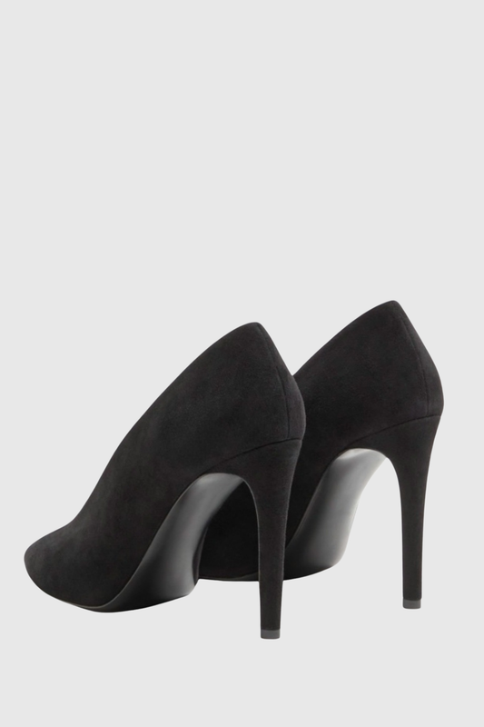 Nahla Open-toe Suede Stiletto Pumps - Black