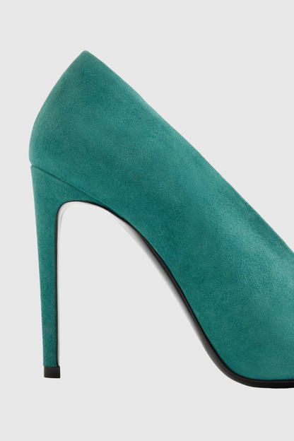 Nahla Open-toe Suede Stiletto Pumps - Blue