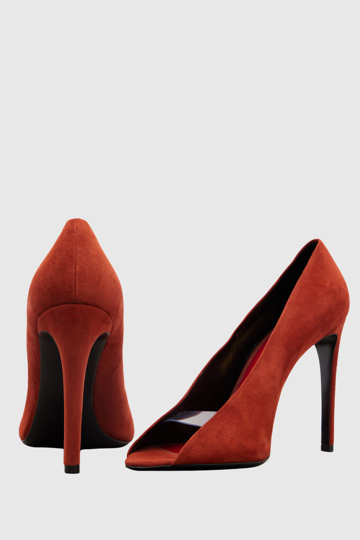 Nahla Open-toe Suede Stiletto Pumps - Orange