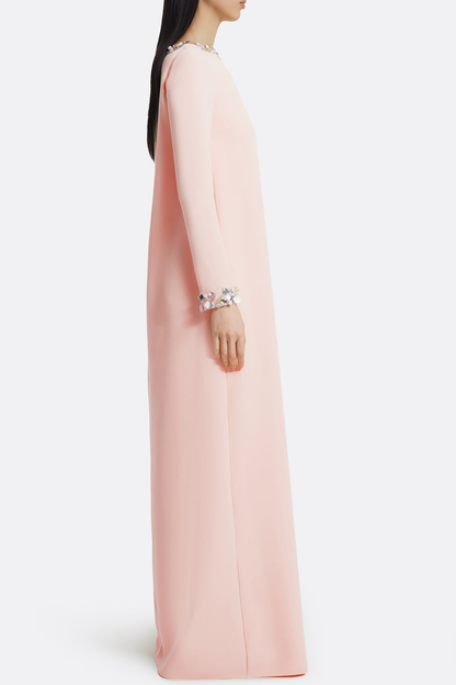 Nahma Rhinestone Embellished Maxi Dress - Pink