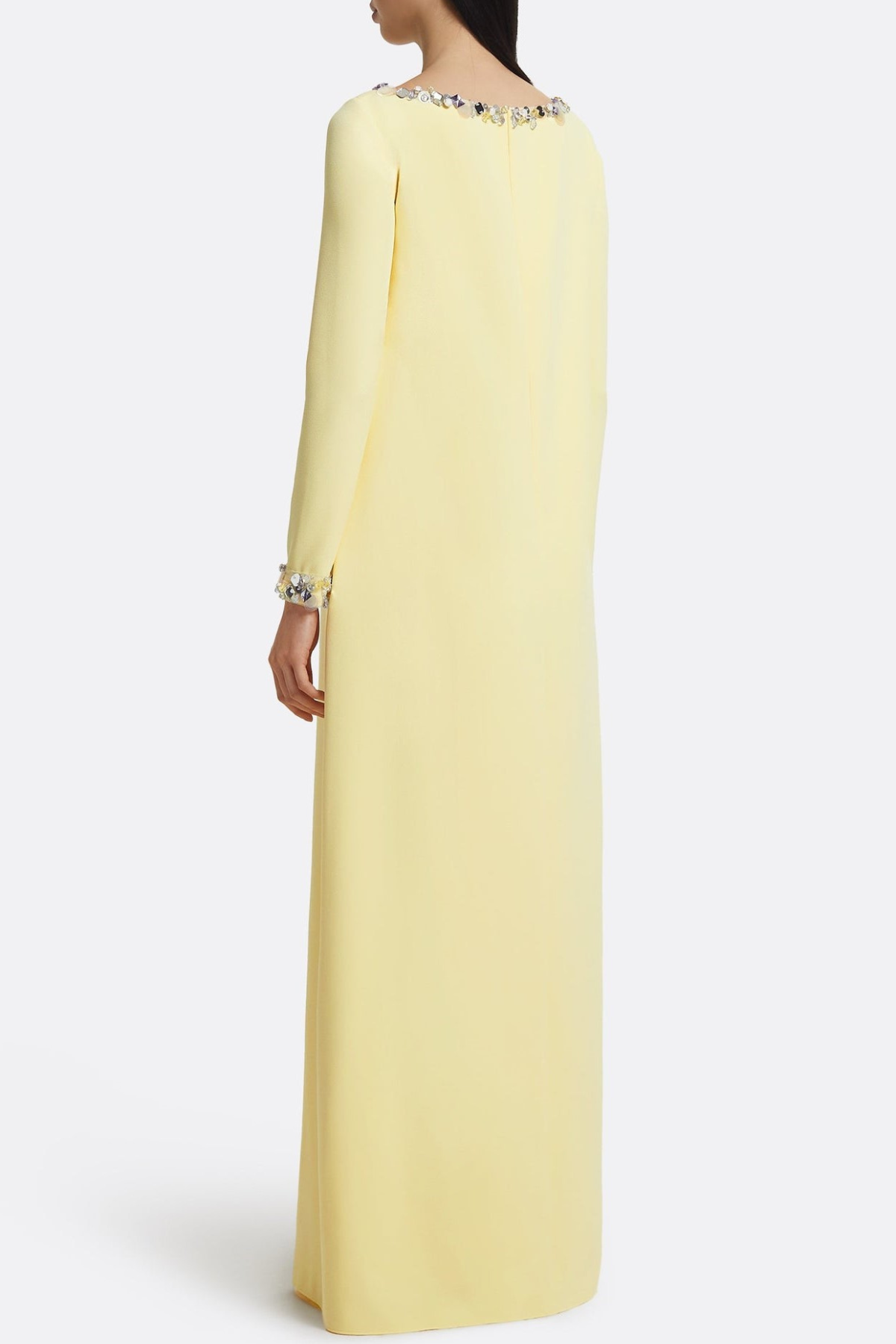 Nahma Rhinestone Embellished Maxi Dress - Yellow