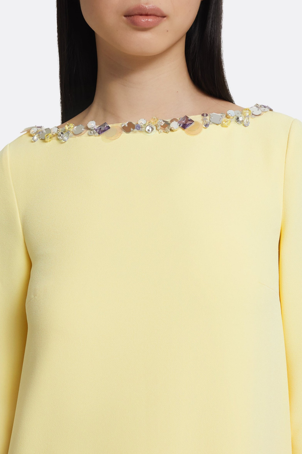 Nahma Rhinestone Embellished Maxi Dress - Yellow