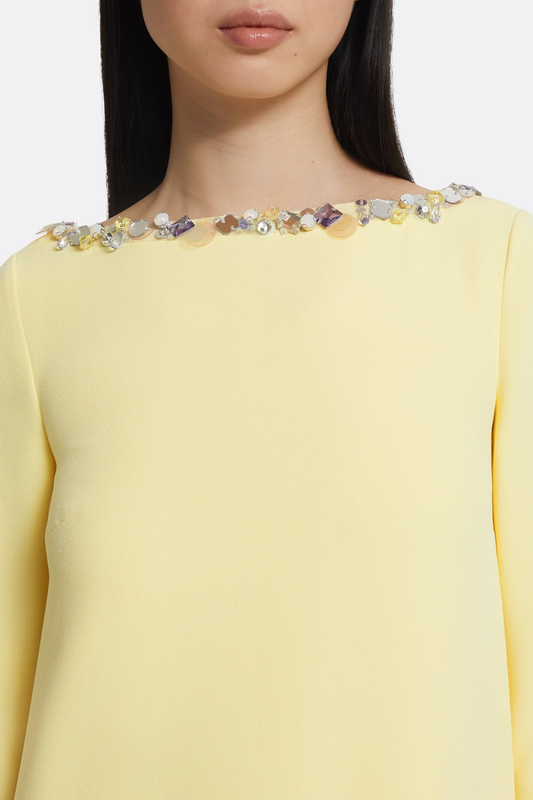 Nahma Rhinestone Embellished Maxi Dress - Yellow