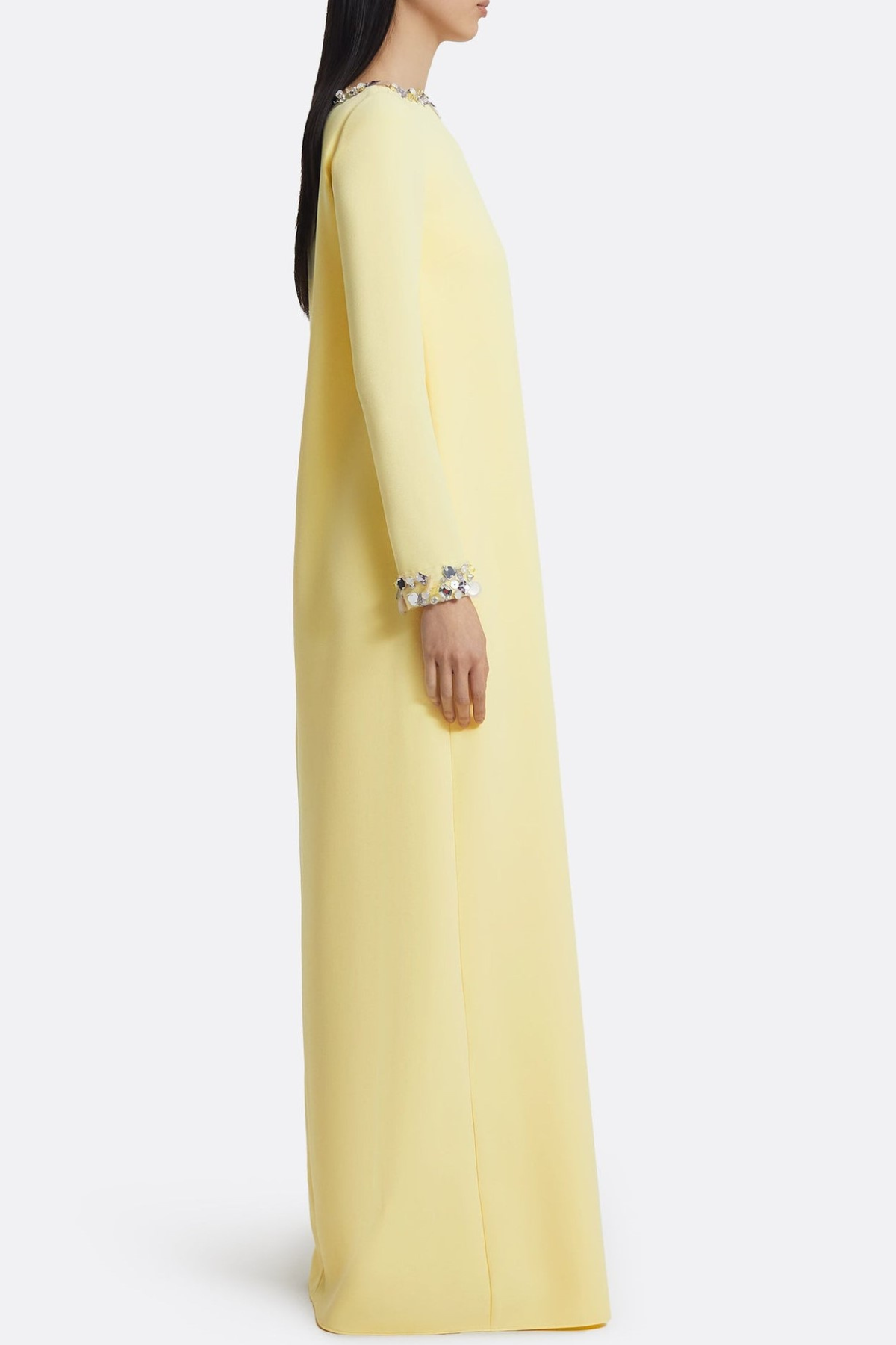 Nahma Rhinestone Embellished Maxi Dress - Yellow