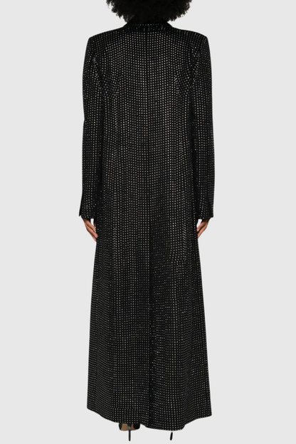 Nairob Crystal Embellished Single Breasted Coat - Black