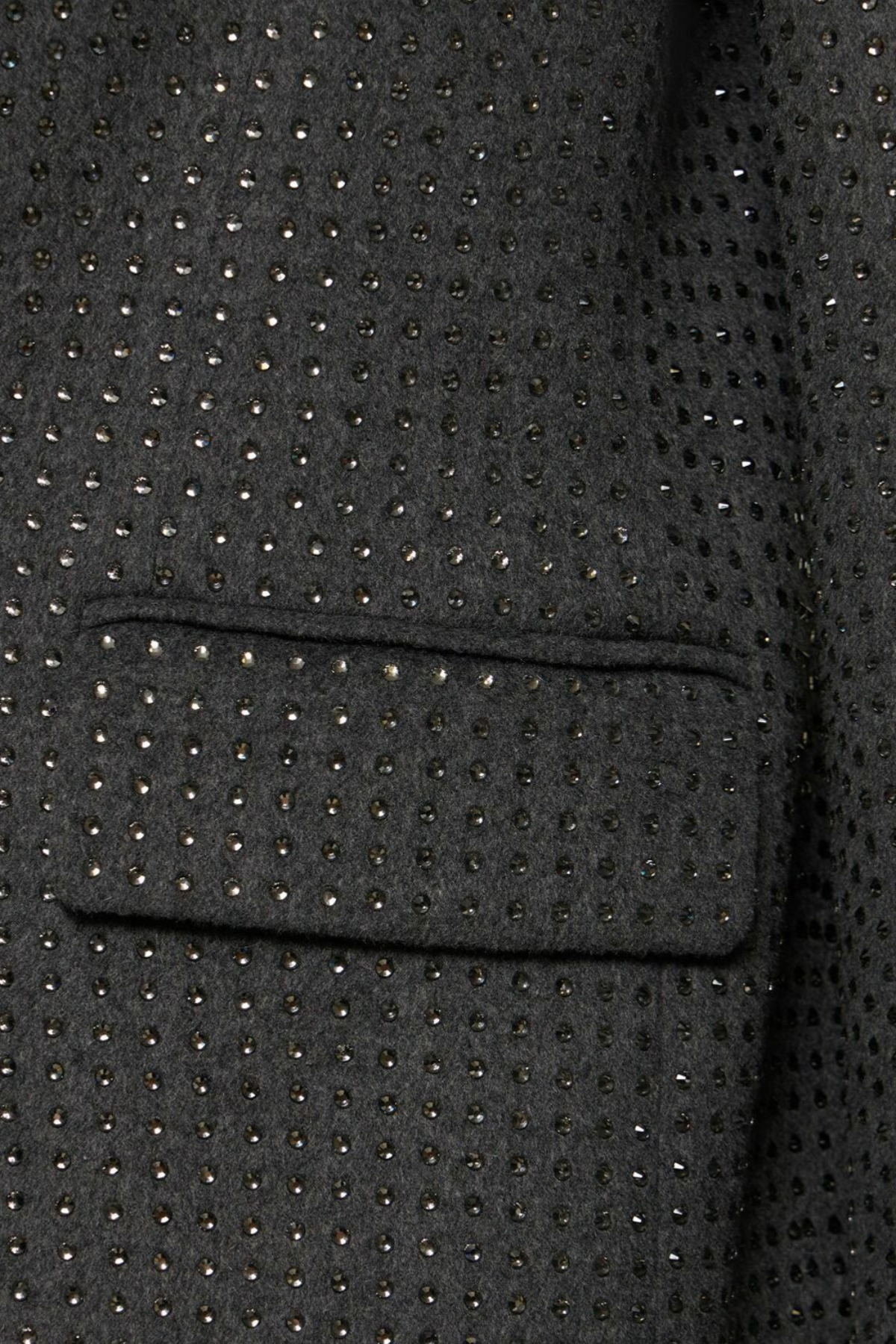 Nairob Crystal Embellished Single Breasted Coat - Grey