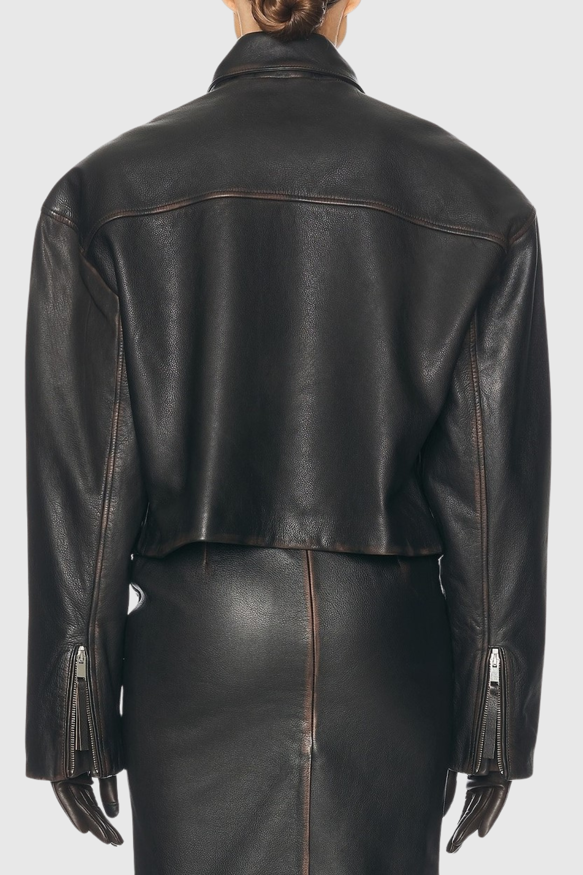 Najaya Distressed Leather Jacket