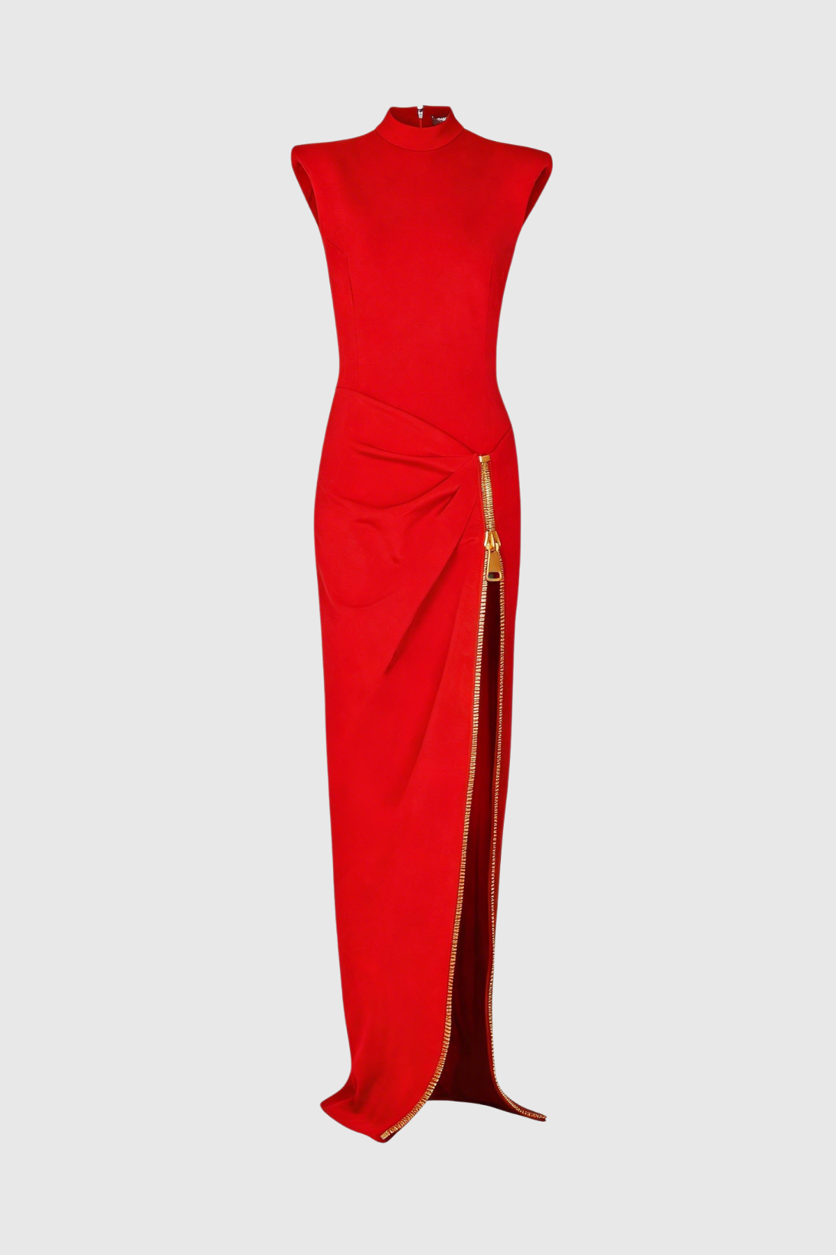 Nakoa Sleeveless Zip Split Maxi Dress - Red
