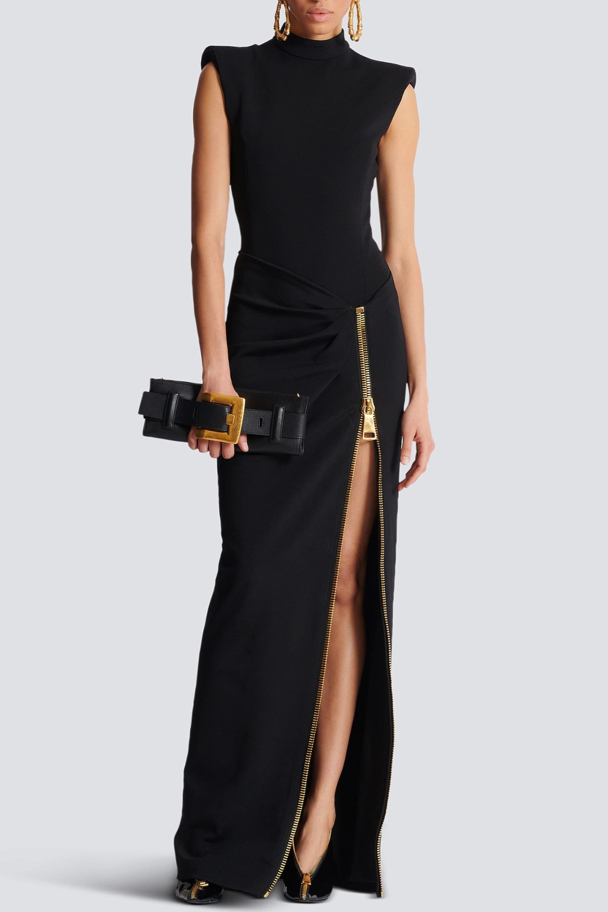 Nakoa Sleeveless Zip Split Maxi Dress - Black