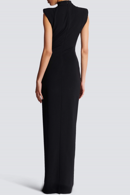 Nakoa Sleeveless Zip Split Maxi Dress - Black