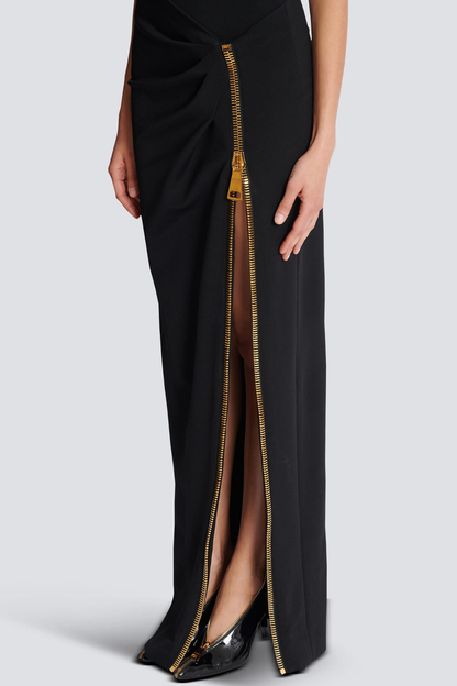 Nakoa Sleeveless Zip Split Maxi Dress - Black
