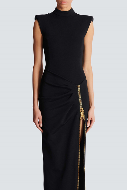 Nakoa Sleeveless Zip Split Maxi Dress - Black