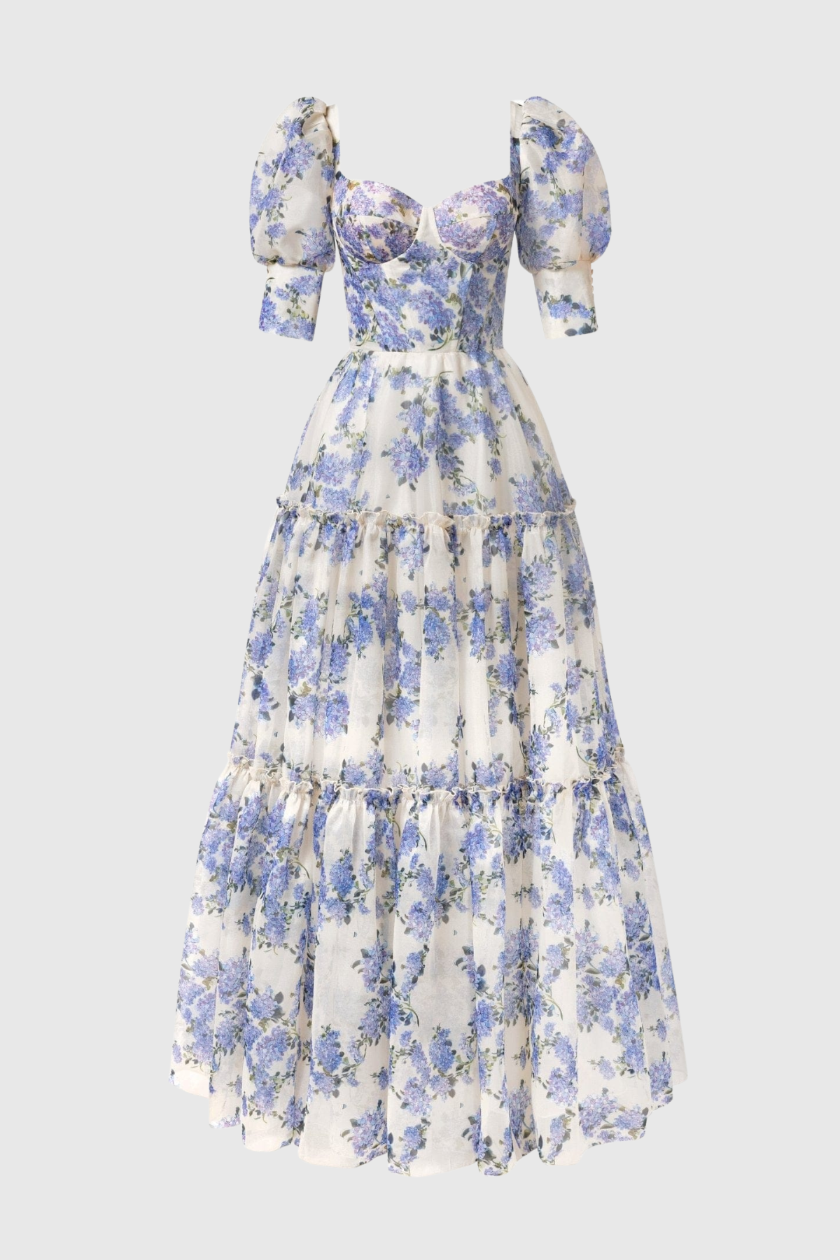 Nana off Shoulder Floral Print Maxi Dress - Purple