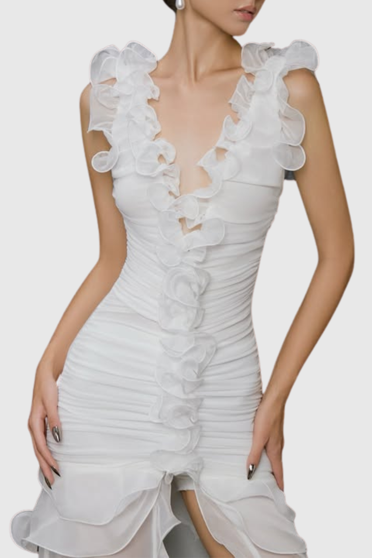 Naniella Ruffle Ruched Maxi Dress