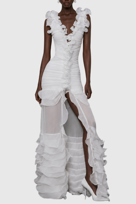 Naniella Ruffle Ruched Maxi Dress