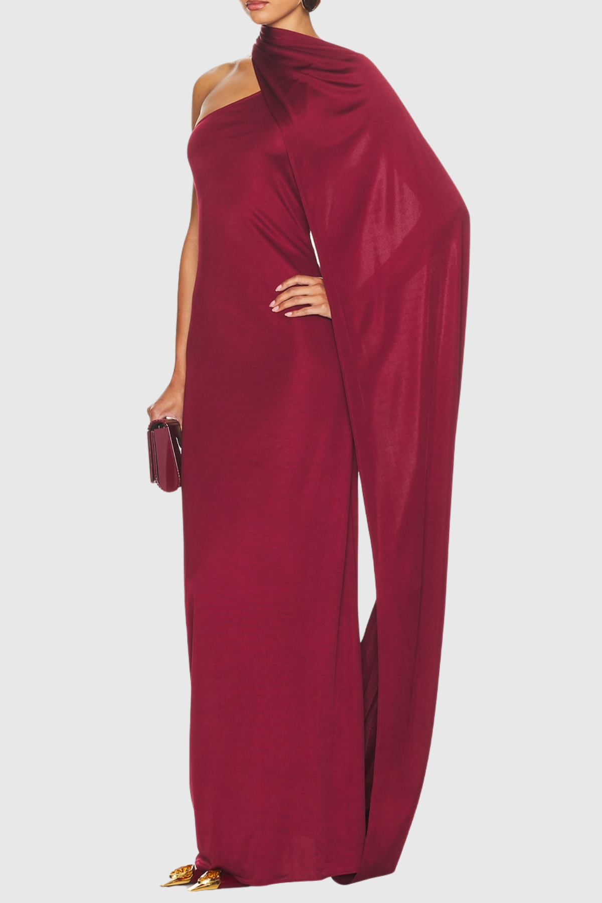 Narcisa Asymmetric Draped Scarf Maxi Dress
