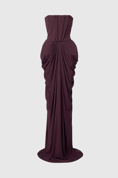 Neferta Strapless Ruched Maxi Dress