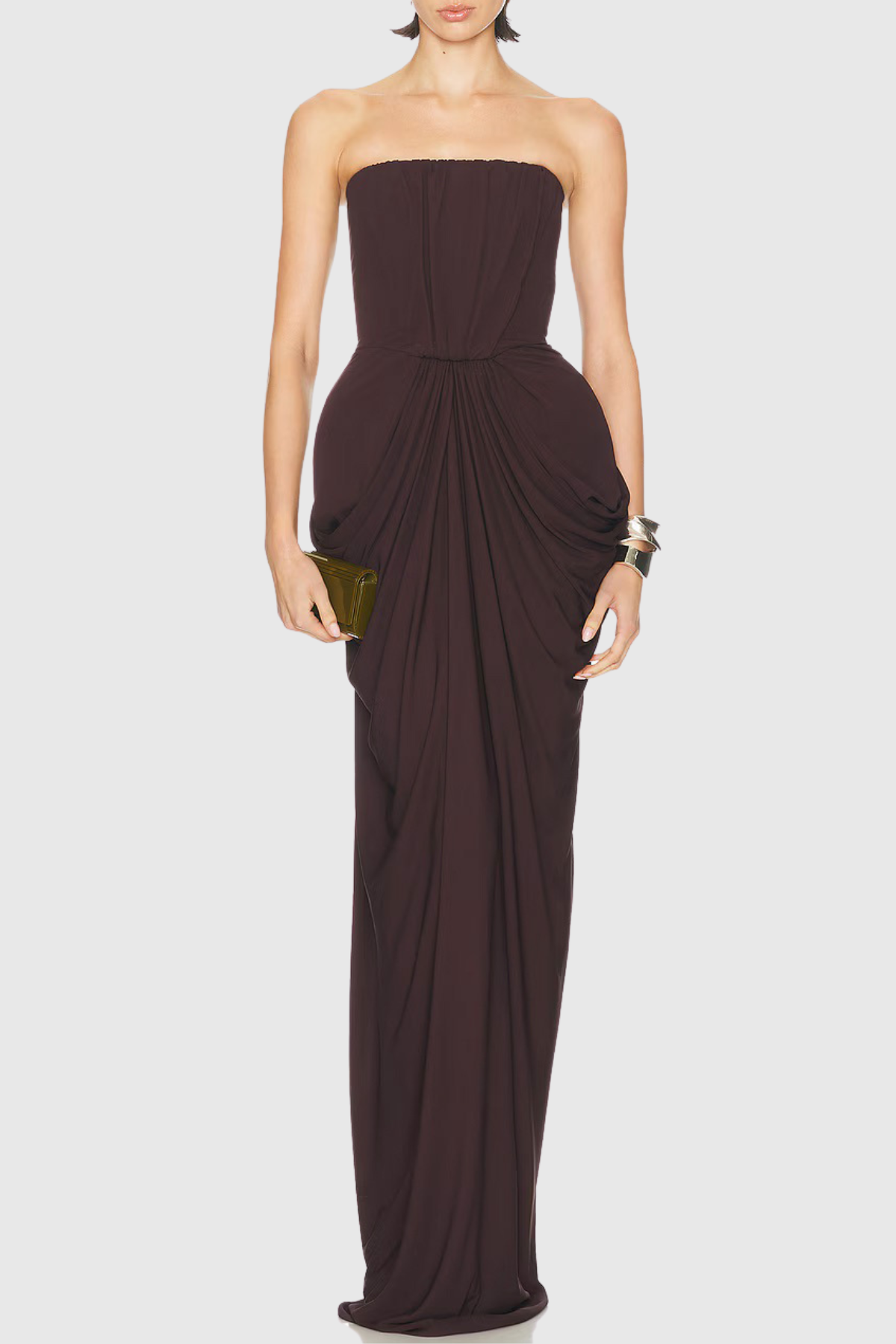 Neferta Strapless Ruched Maxi Dress