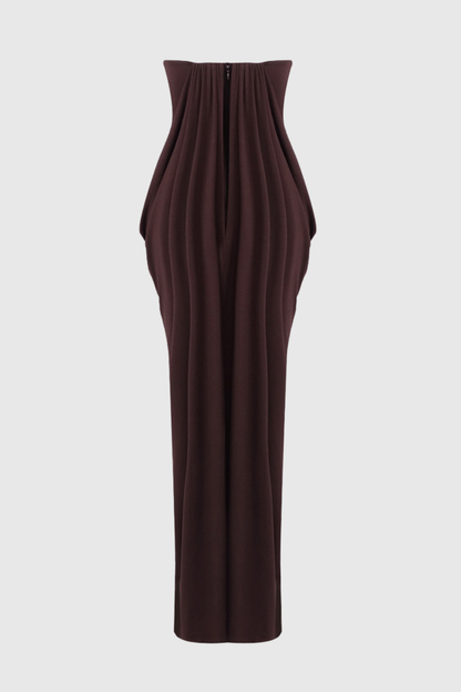 Neferta Strapless Ruched Maxi Dress