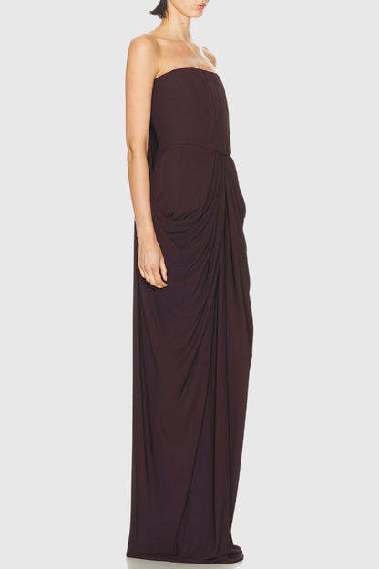 Neferta Strapless Ruched Maxi Dress