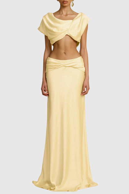 Nemya Satin Top & Maxi Skirt Set