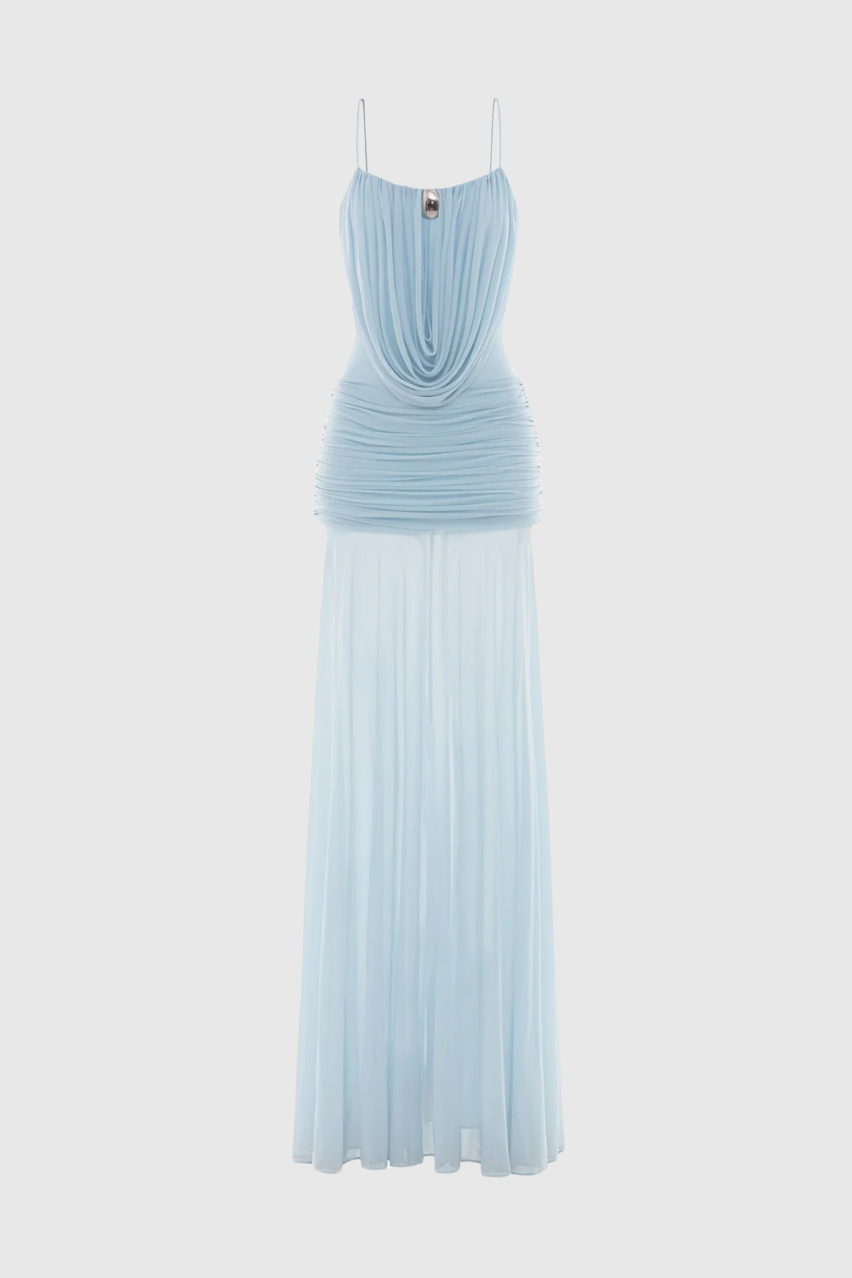 Neraos Draped Ruched Maxi Dress - Blue