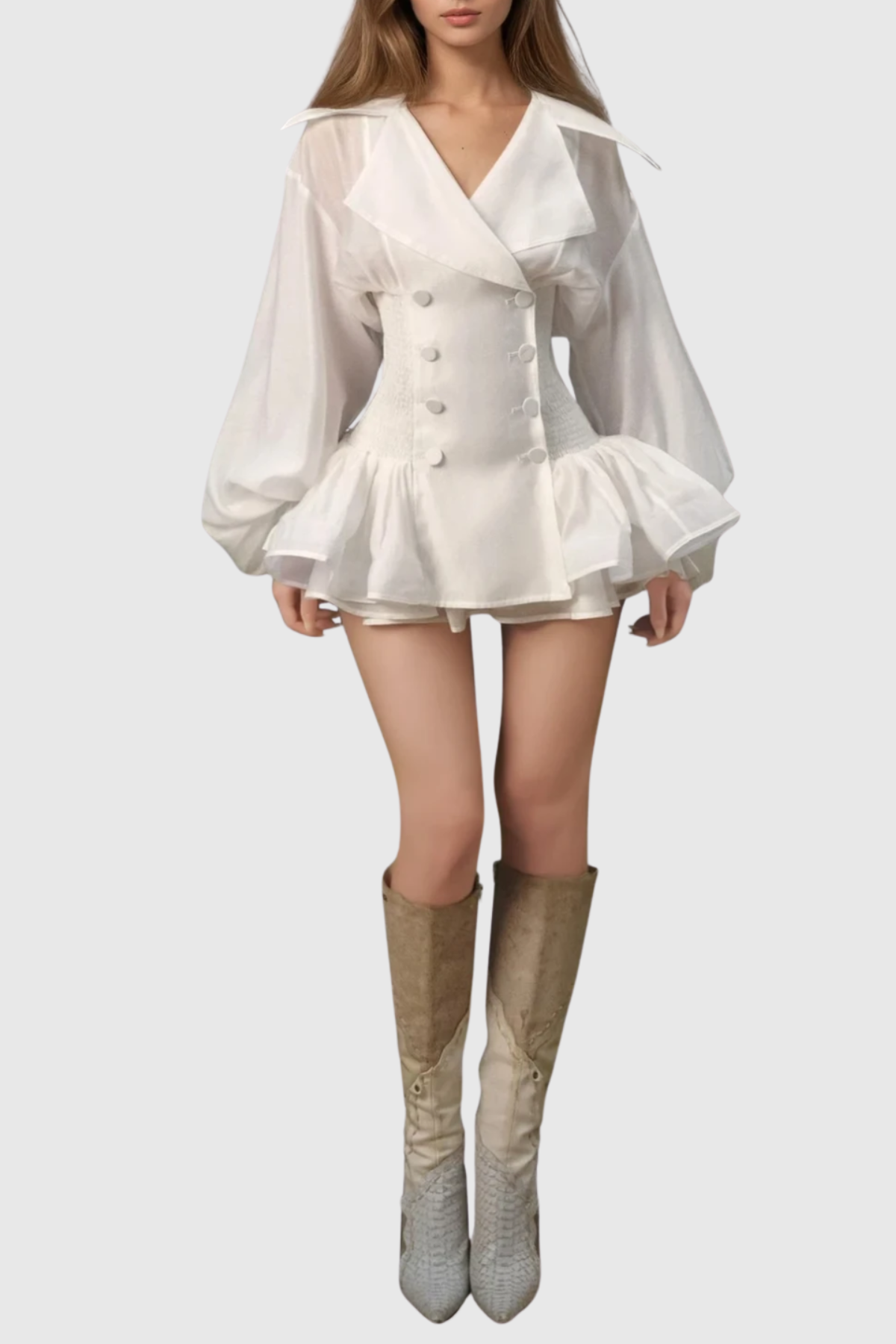 Nettie Balloon Sleeve Puffy Mini Dress
