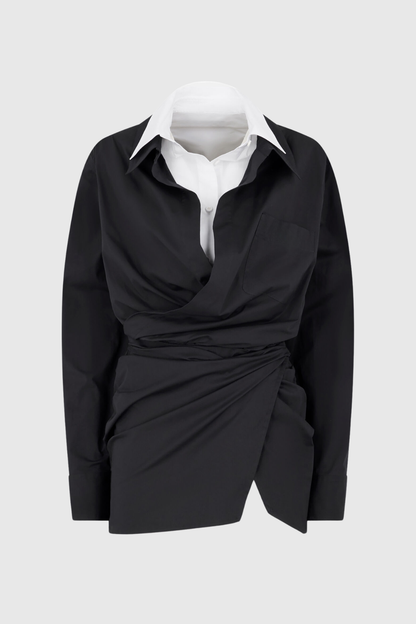 Niani Black & White Mini Shirt Dress
