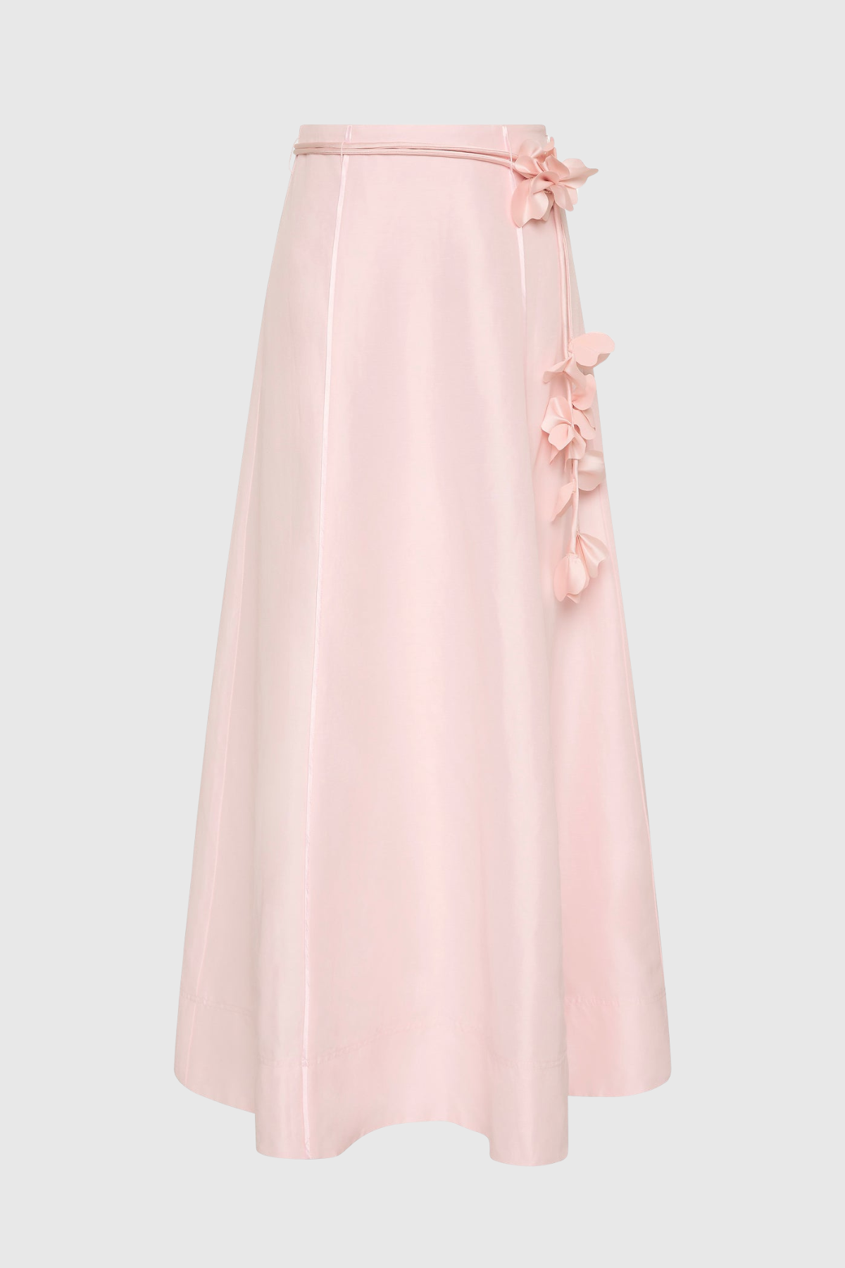 Nicao Floral Appliqué Top & Midi Skirt Set - Pink