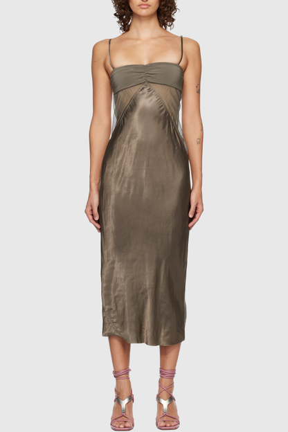 Nickia Silk Midi Dress