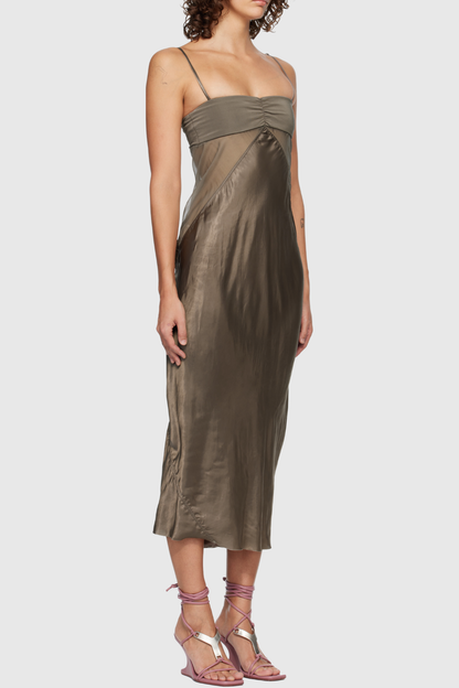 Nickia Silk Midi Dress
