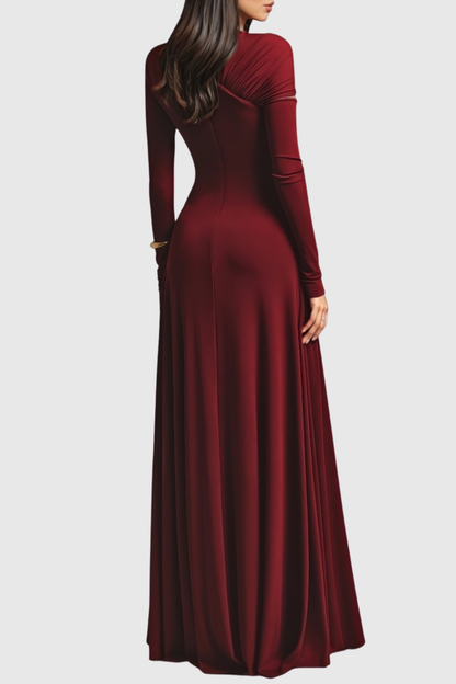 Nicola Asymmetric Cutout Ruched Maxi Dress