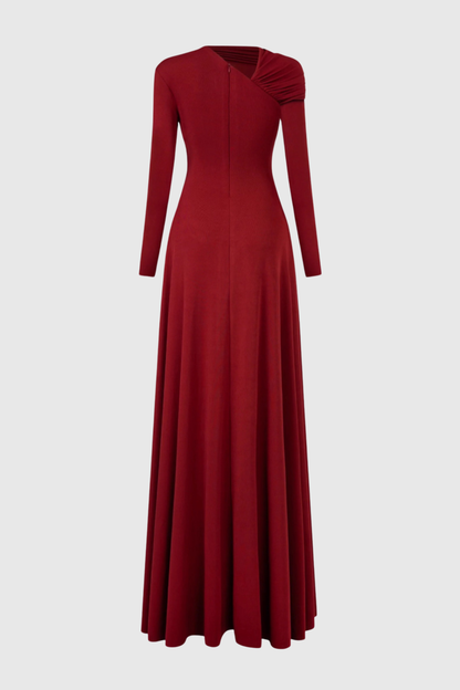 Nicola Asymmetric Cutout Ruched Maxi Dress