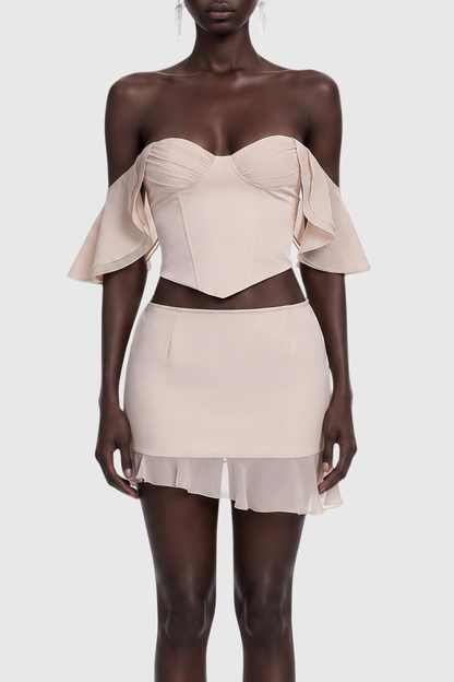 Nicolete Off Shoulder Corset & Mini Skirt Set