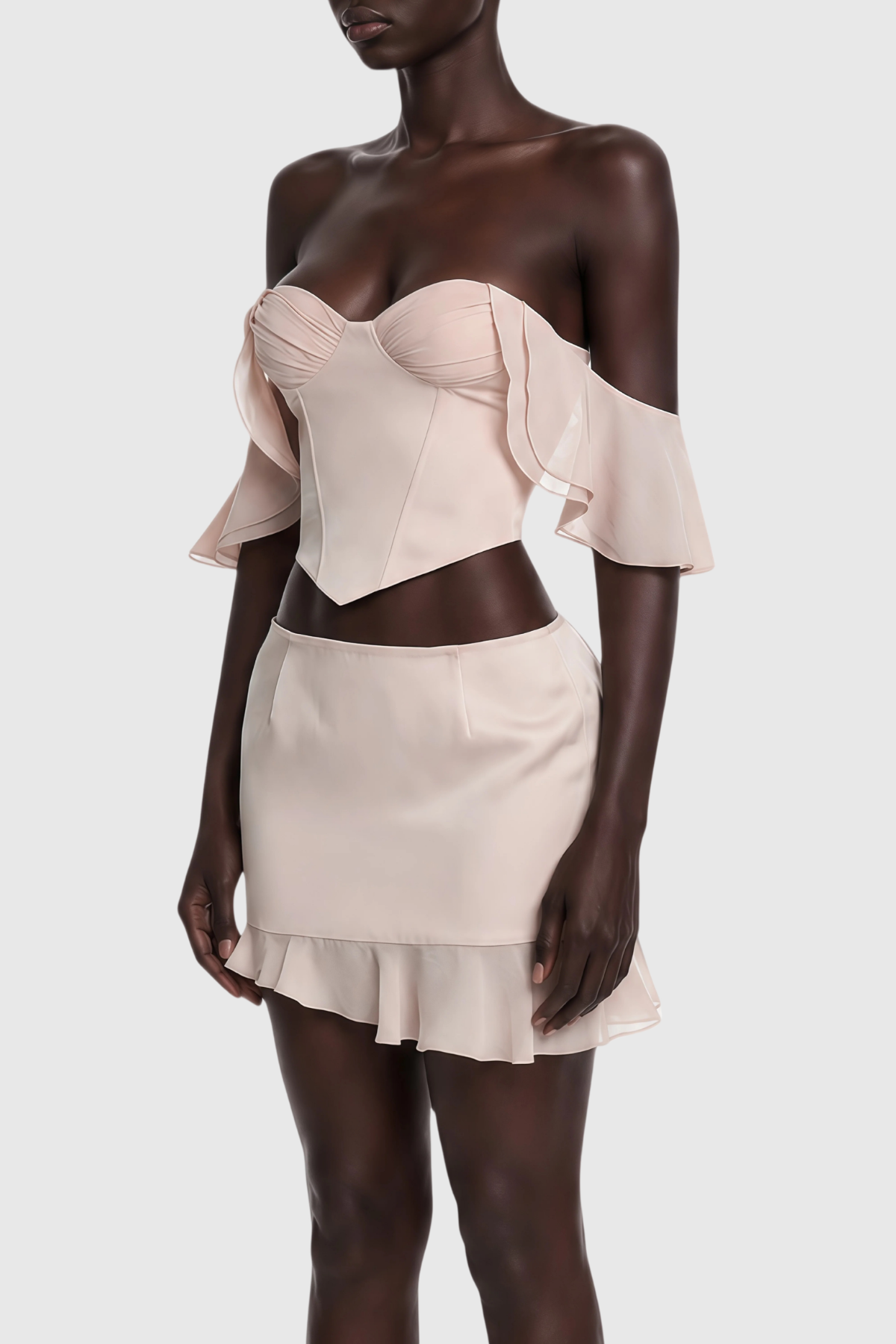 Nicolete Off Shoulder Corset & Mini Skirt Set