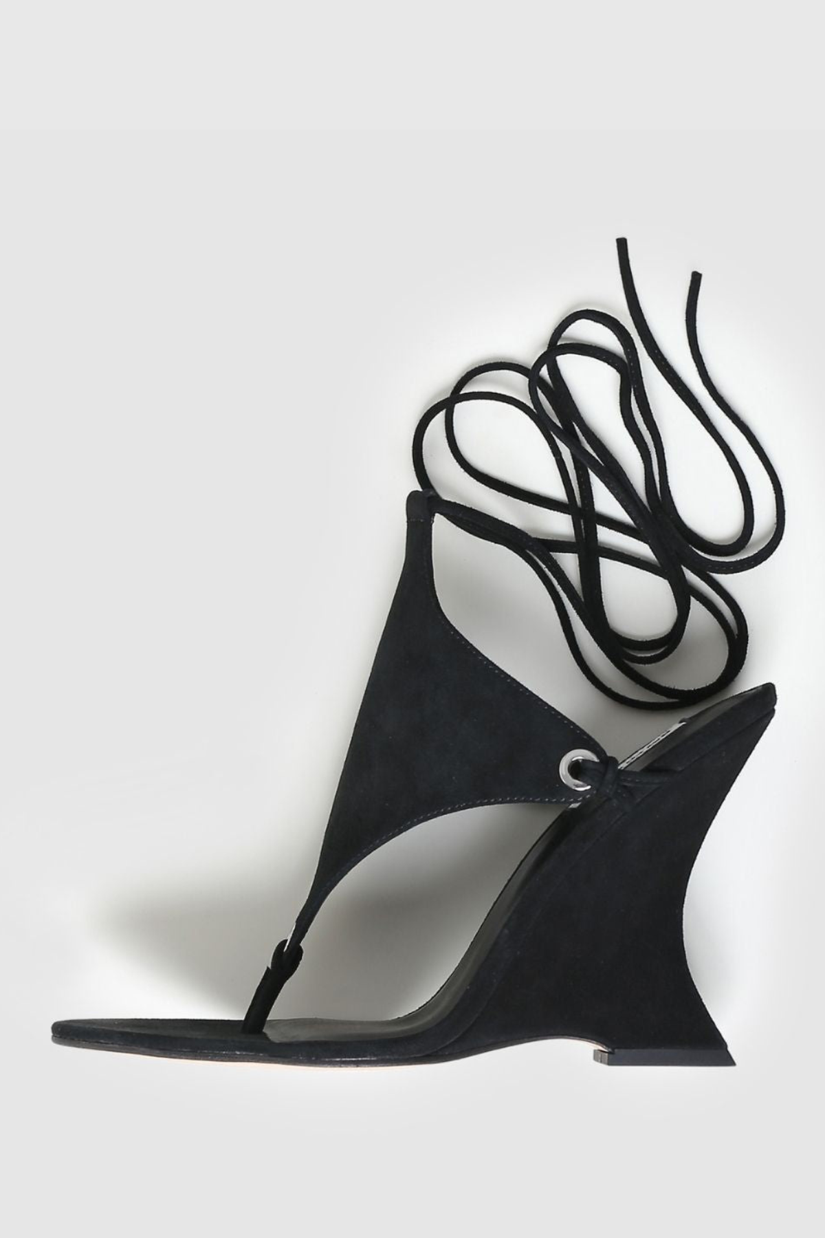 Nicoya Lace Up Wedge Sandals - Black