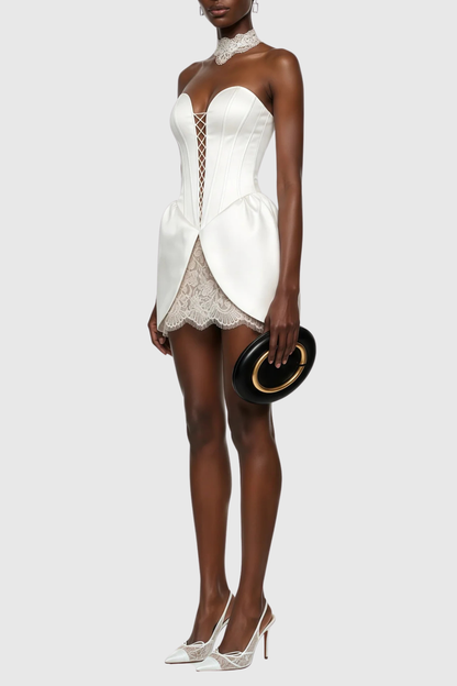 Nidia Strapless Lace Mini Dress