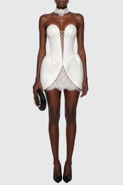 Nidia Strapless Lace Mini Dress
