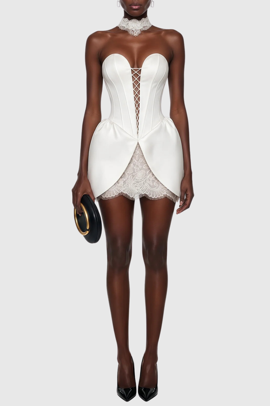 Nidia Strapless Lace Mini Dress