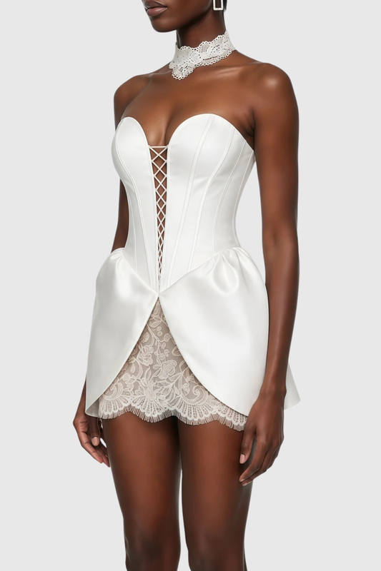 Nidia Strapless Lace Mini Dress