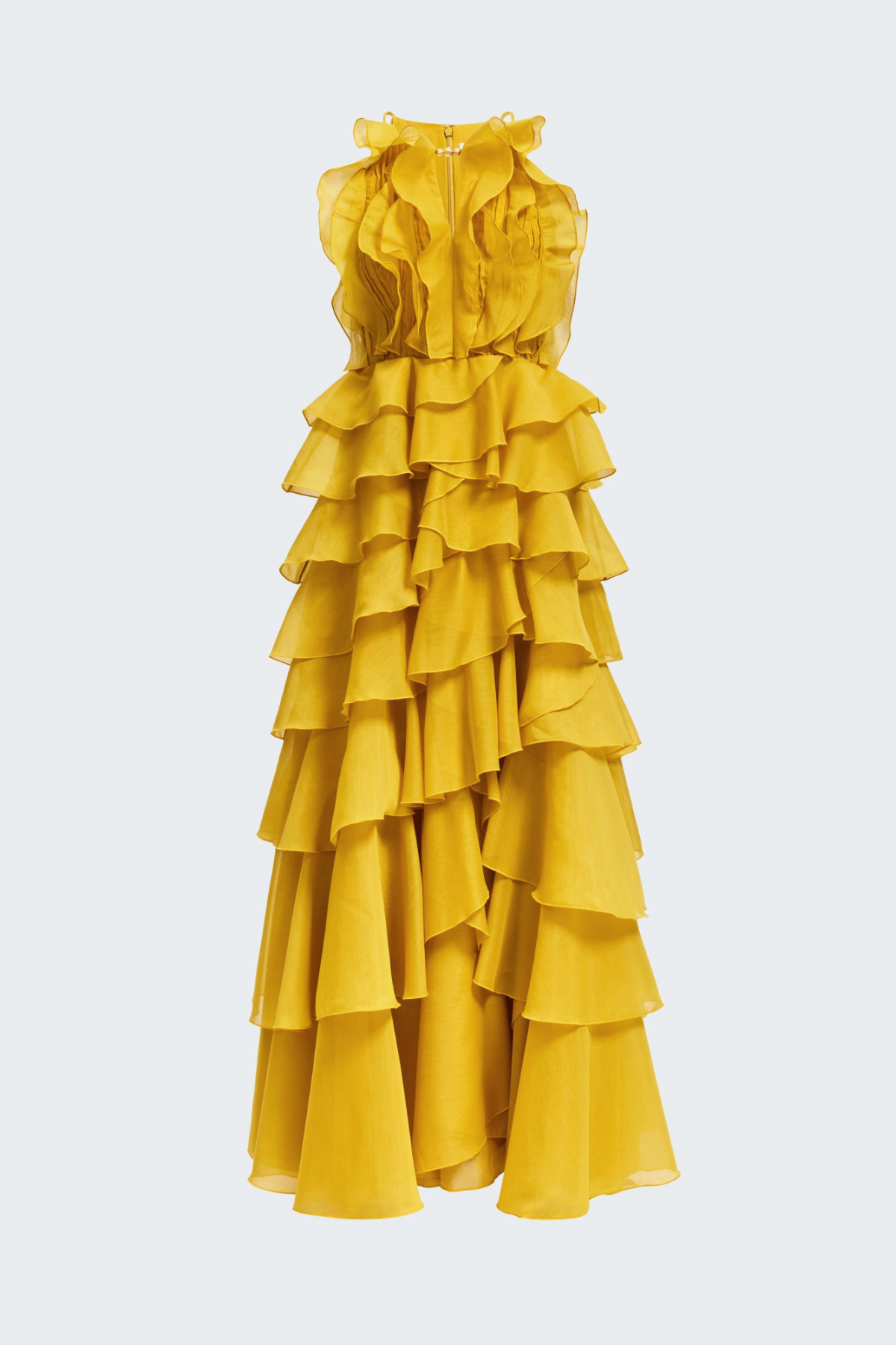 Nigella Halter Ruffle Maxi Dress - Yellow
