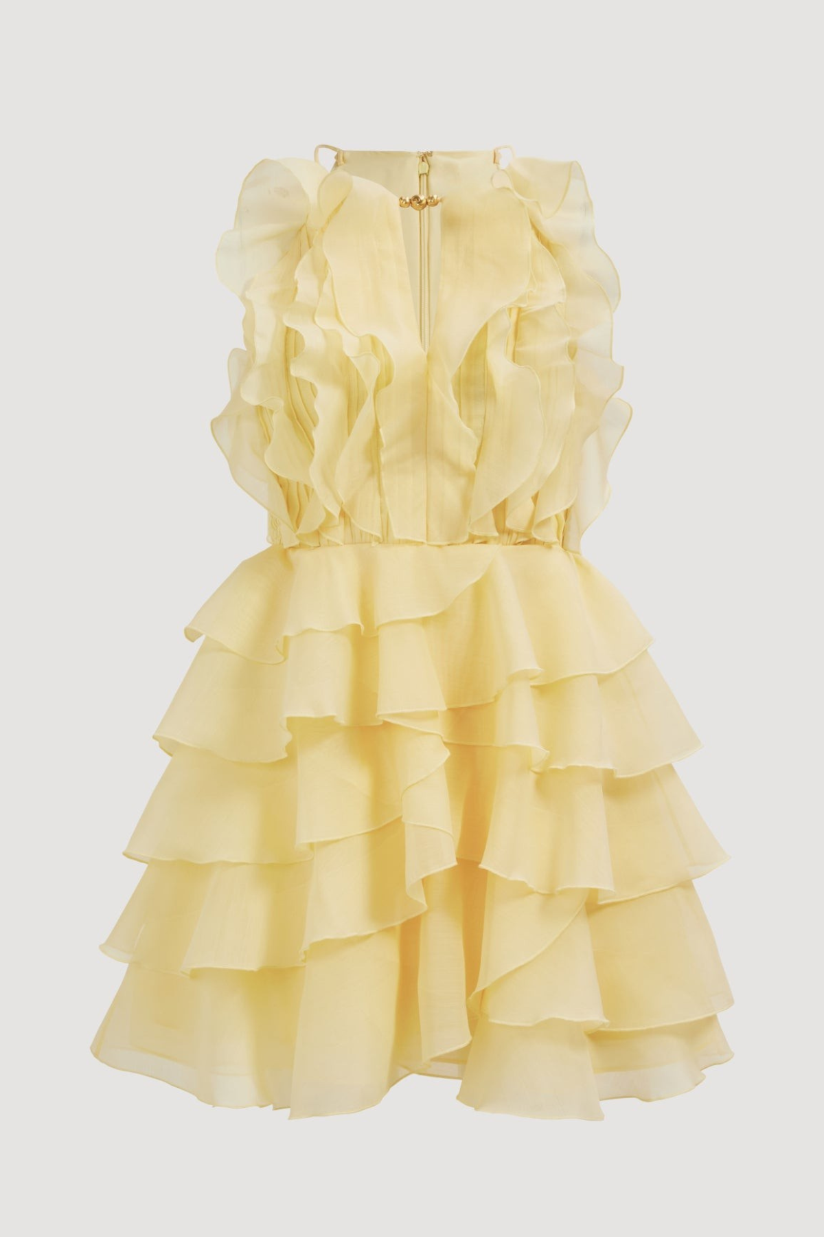 Nigella Halter Ruffle Mini Dress - Yellow