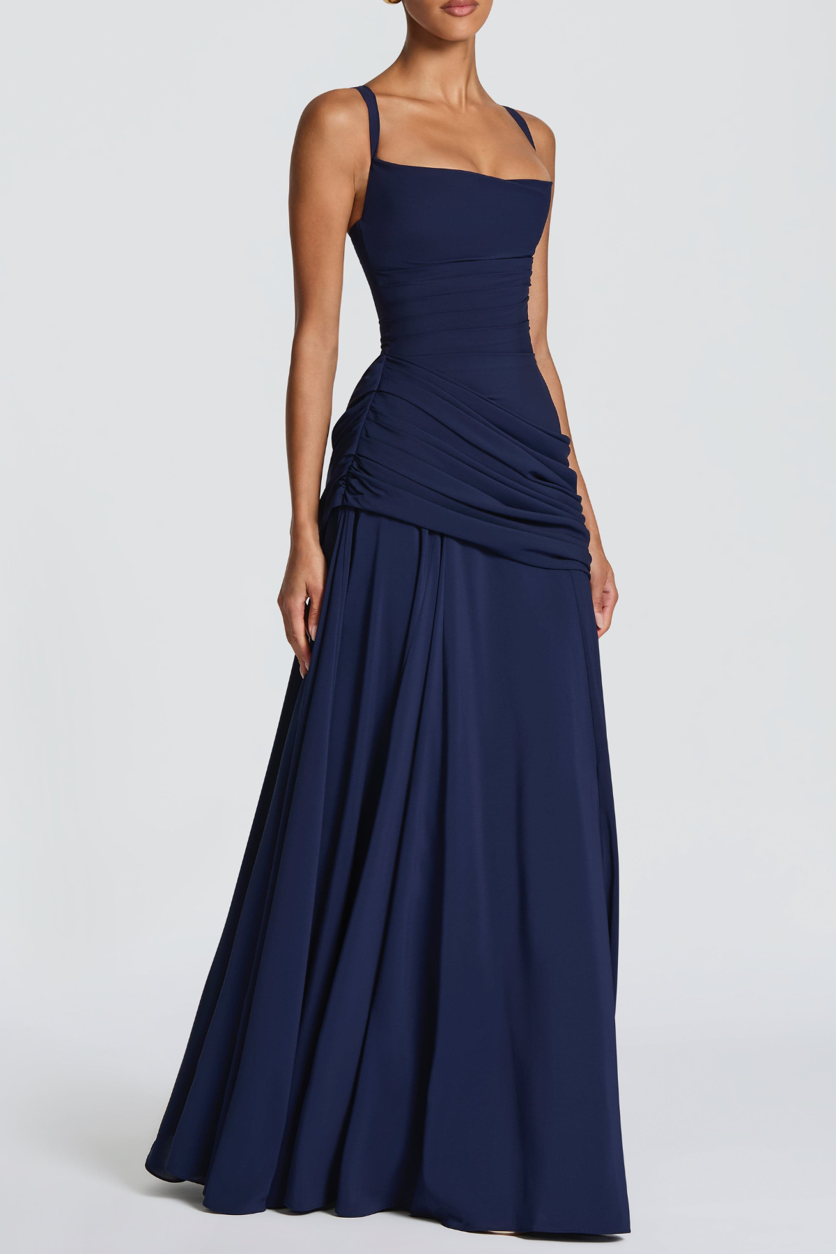 Nikoa Ruched Maxi Dress - Navy