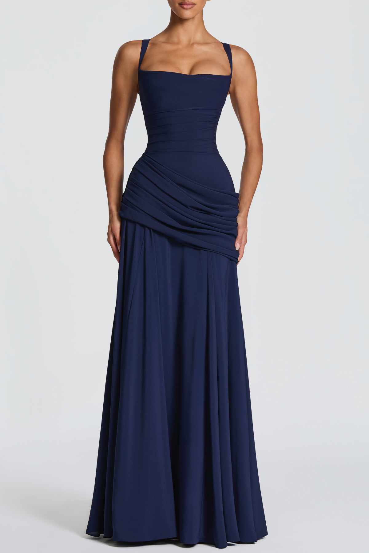 Nikoa Ruched Maxi Dress - Navy