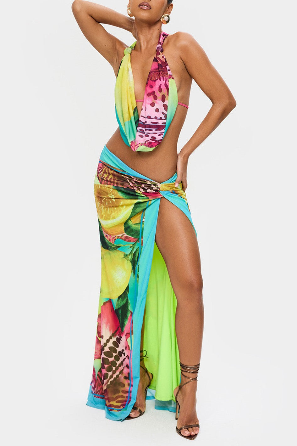 Nille Floral Print Two Piece Set