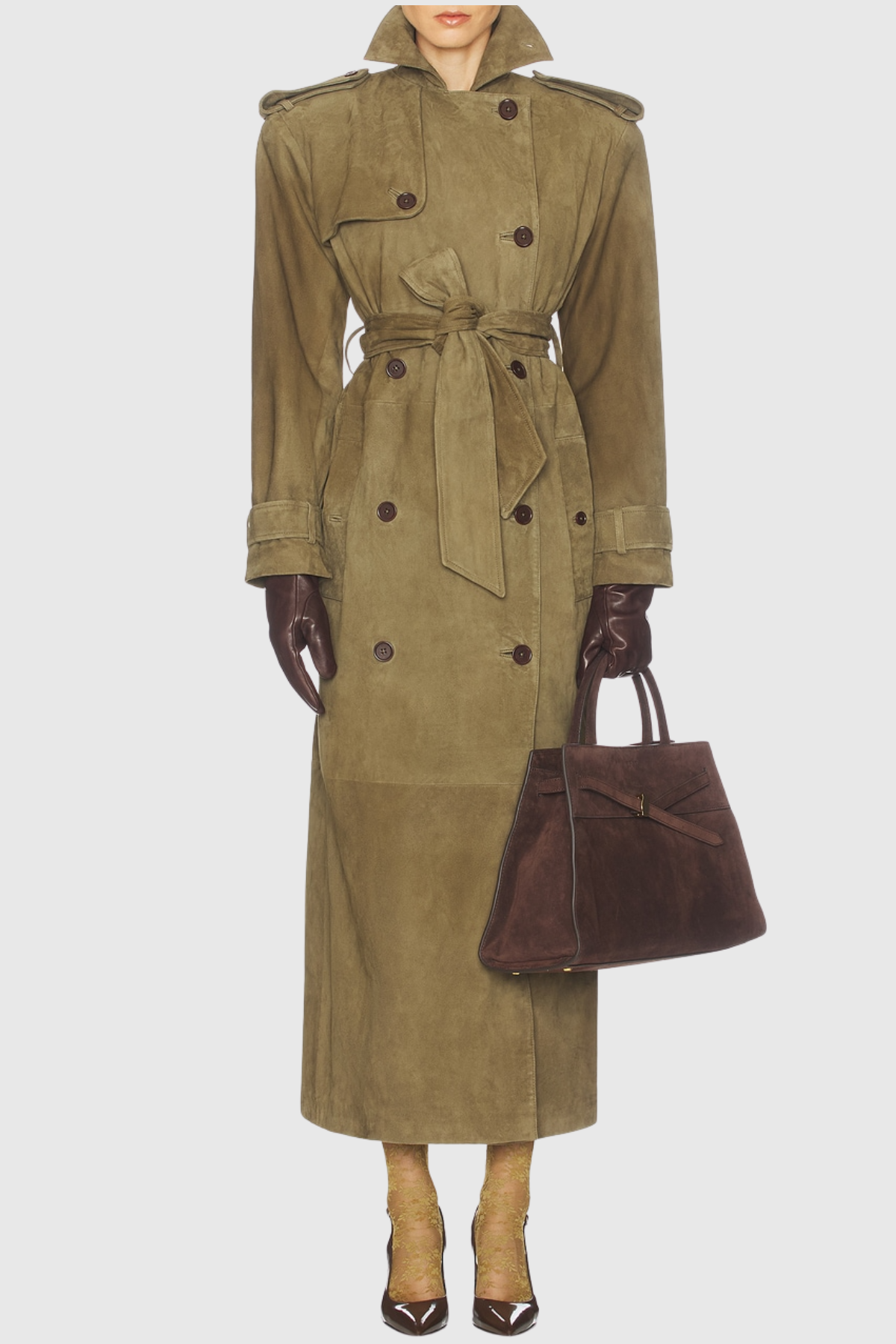 Niloa Suede Trench Coat