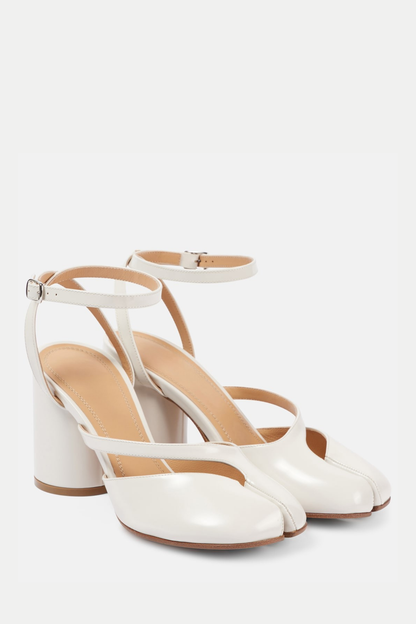 Nimue Tabi Strap Pump Sandals - White