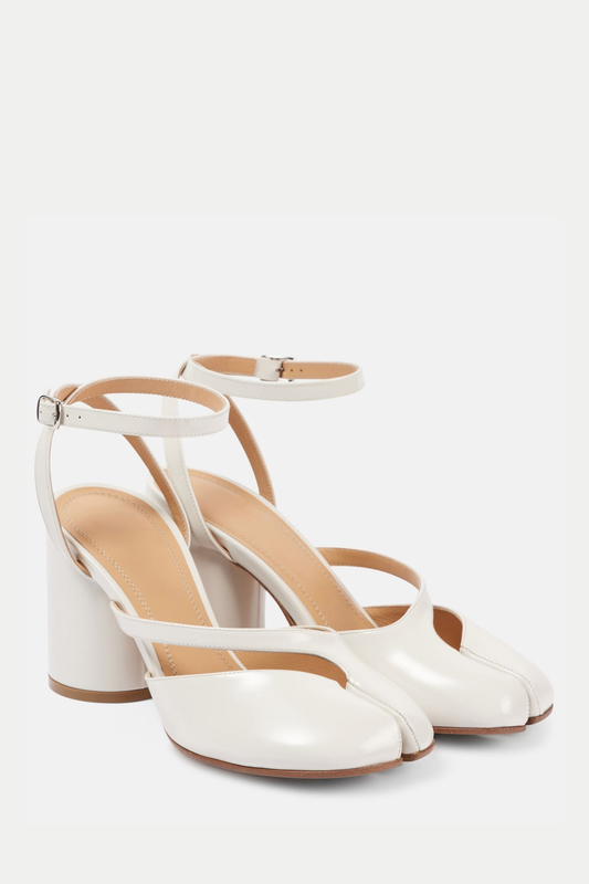Nimue Tabi Strap Pump Sandals - White